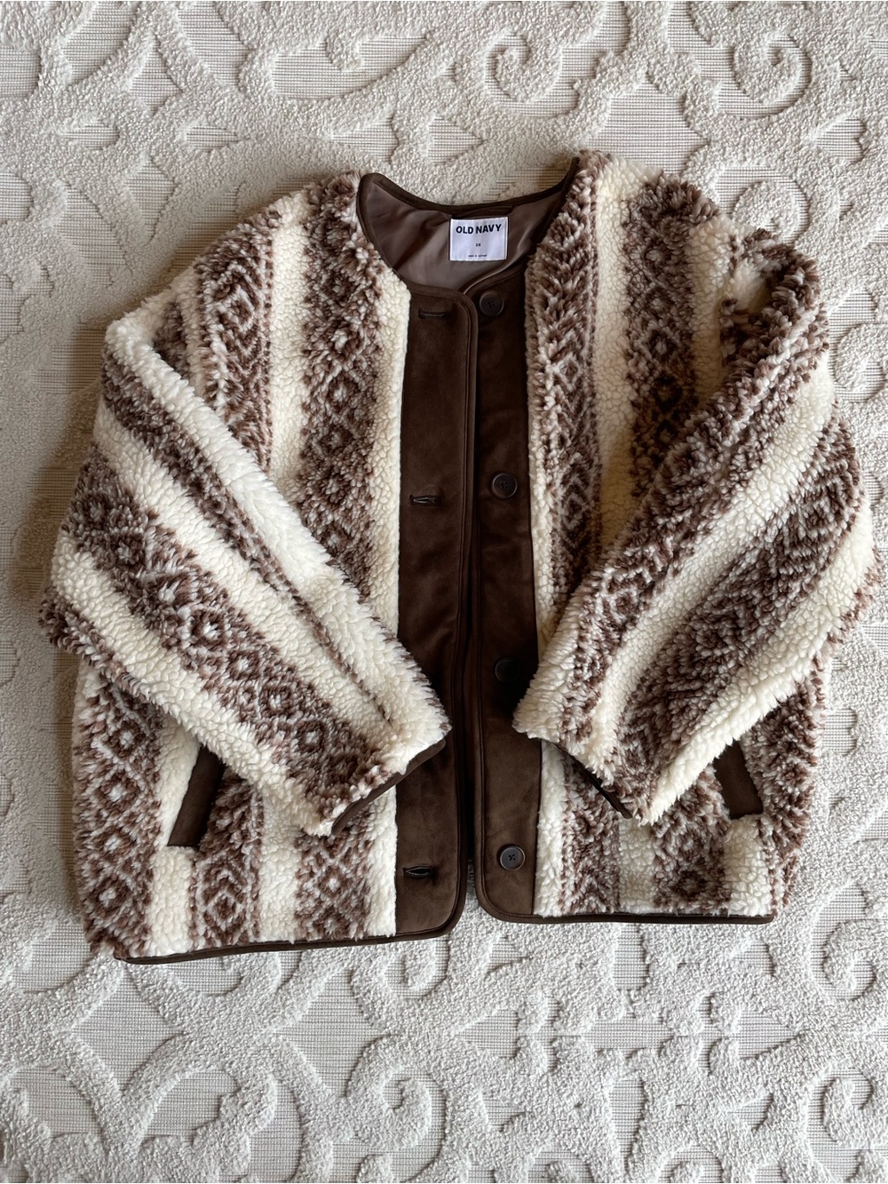 Boho-style Sherpa Jacket - Size 2X